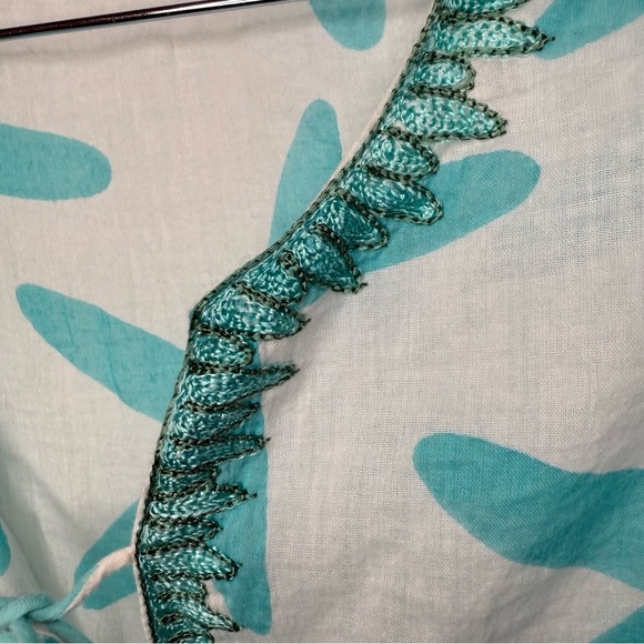 Debbie Katz South Beach Turquoise Starfish Swim Coverup 100% Cotton Size Medium - Picture 2 of 6